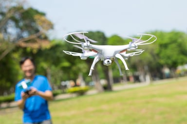 man with drone