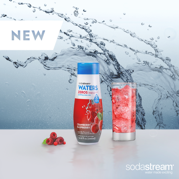A SodaStream advertisement for a water flavoring.