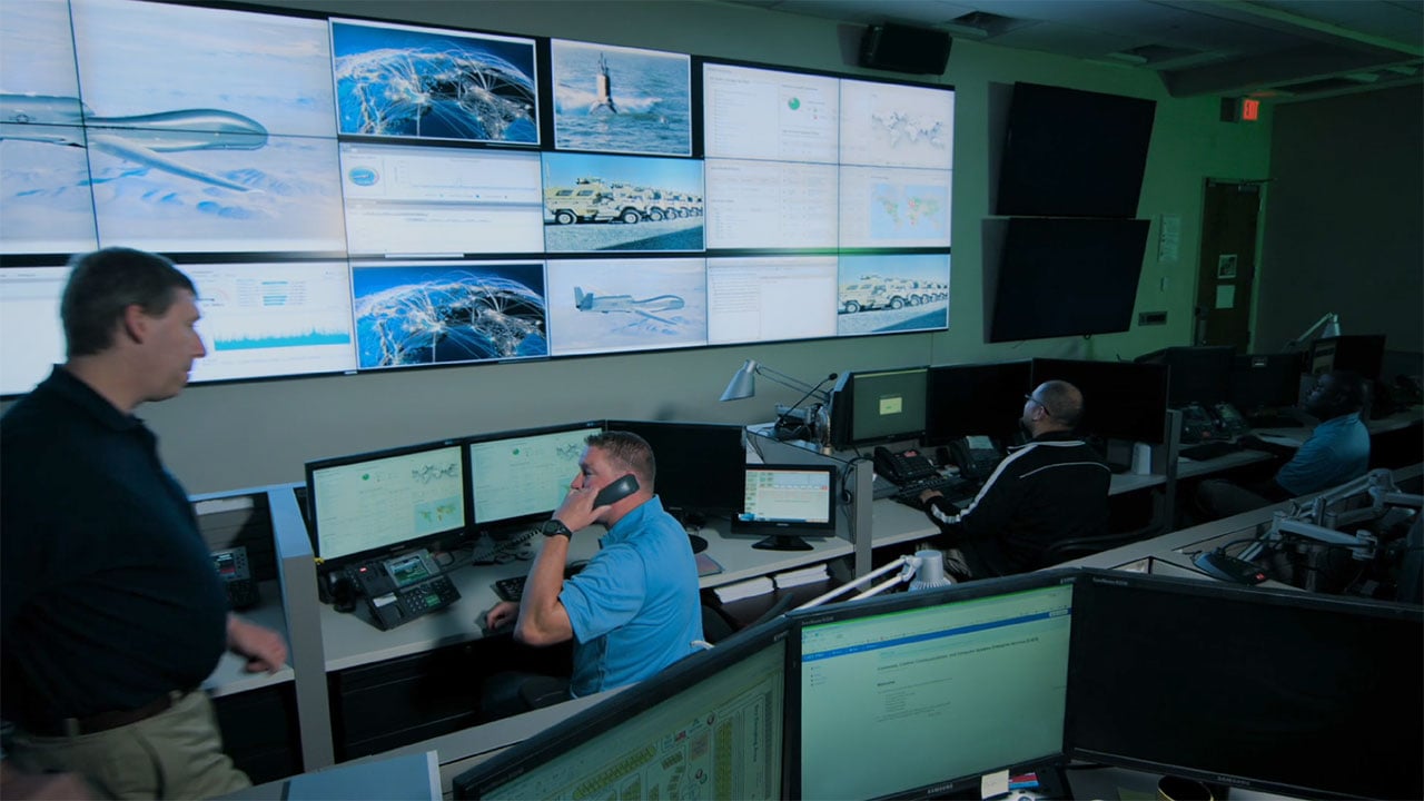 Personnel manning a command center