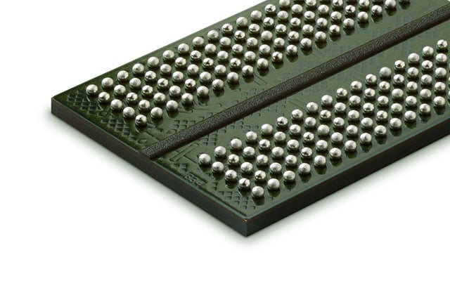 Micron's GDDR5X DRAM chip against a white background.