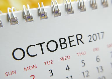 October 2017 calendar partial view