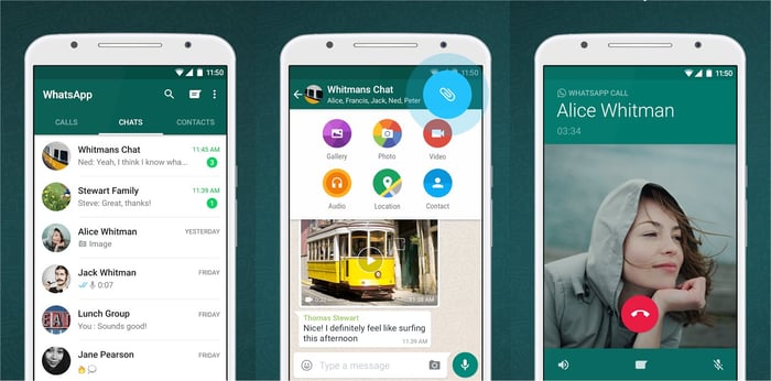 WhatsApp's mobile app.