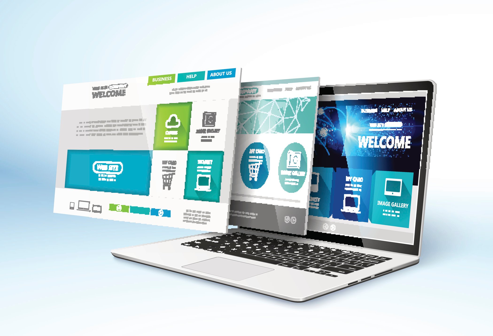 Websites spring out of computer monitor