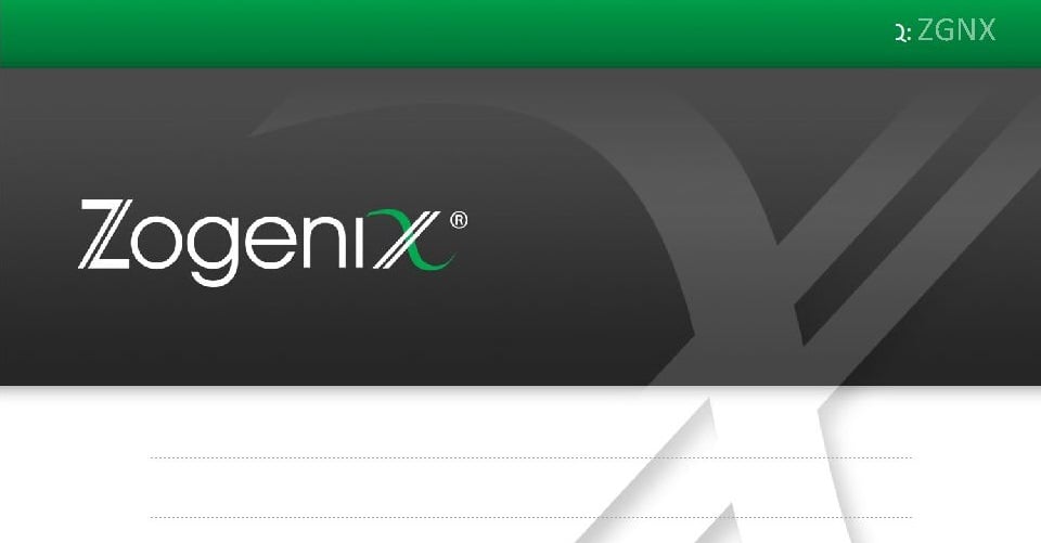 Zogenix logo with stock symbol.