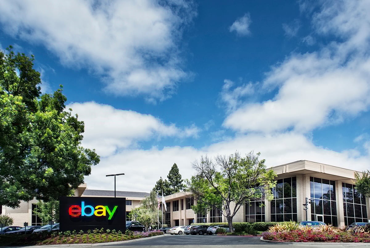 The exterior of an eBay office building.