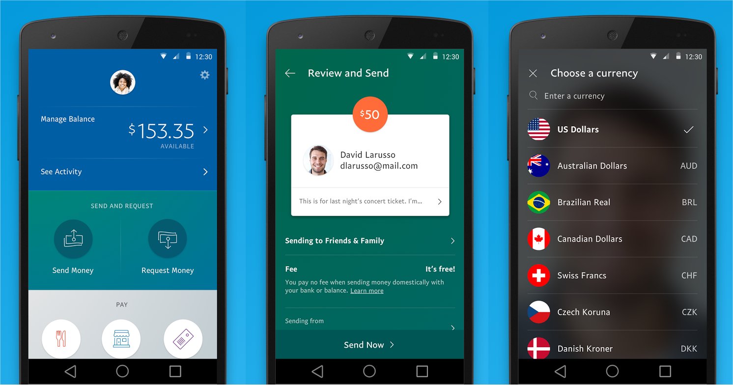 PayPal's mobile app.