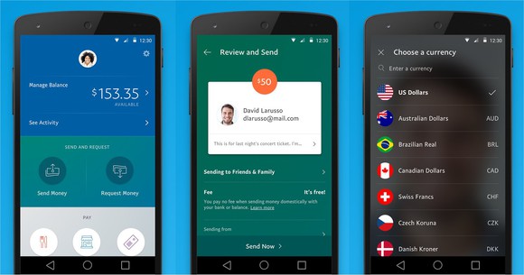 PayPal's mobile app.