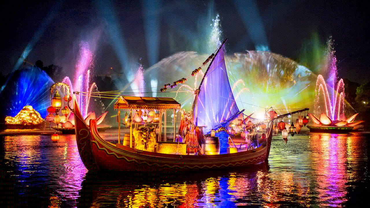 Rivers of Light lakefront light show at Disney's Animal Kingdom.