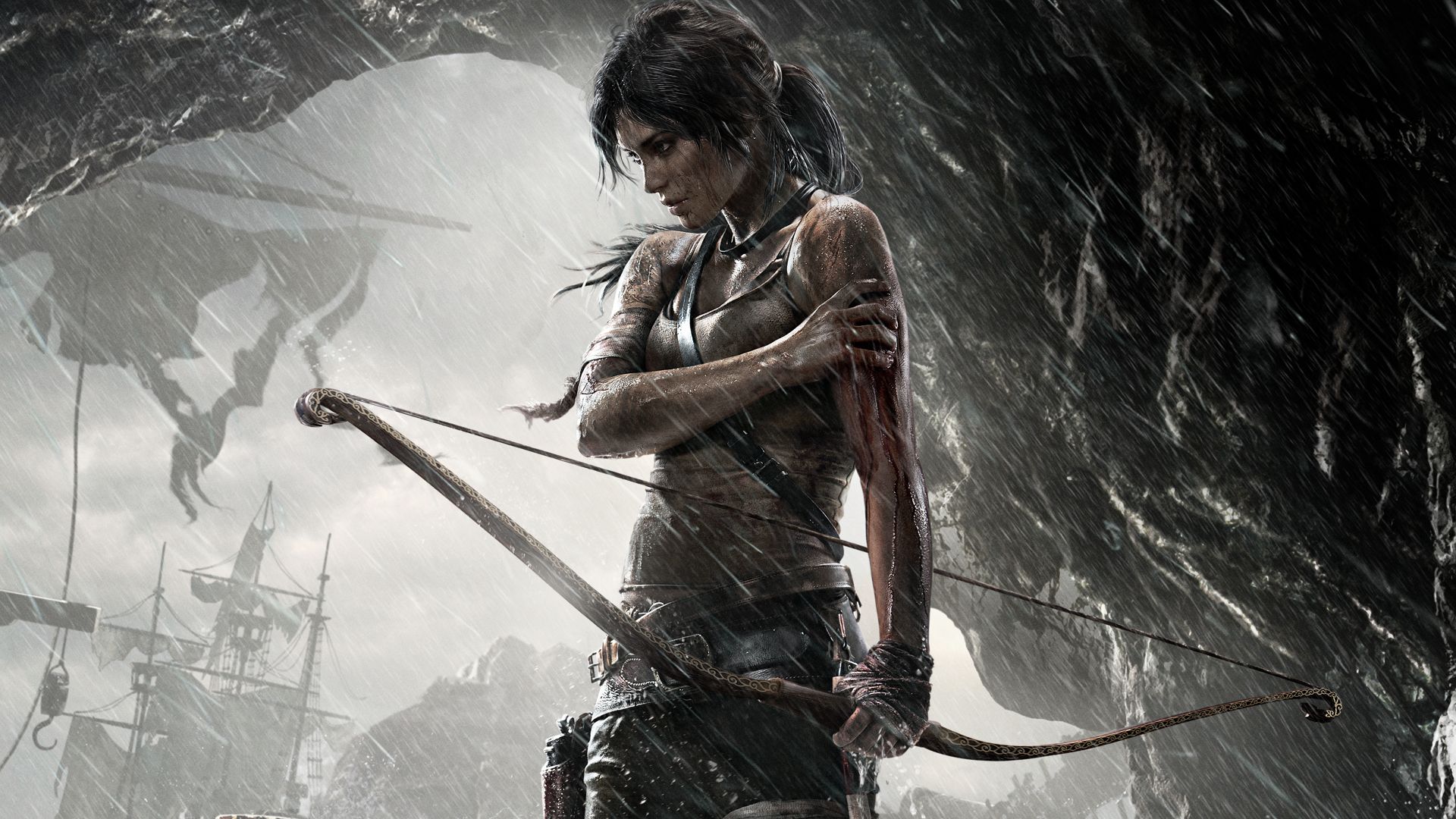 Lara Croft in "Tomb Raider" art.