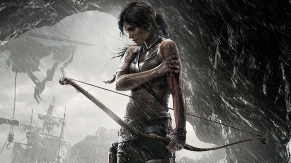 Lara Croft in "Tomb Raider" art.