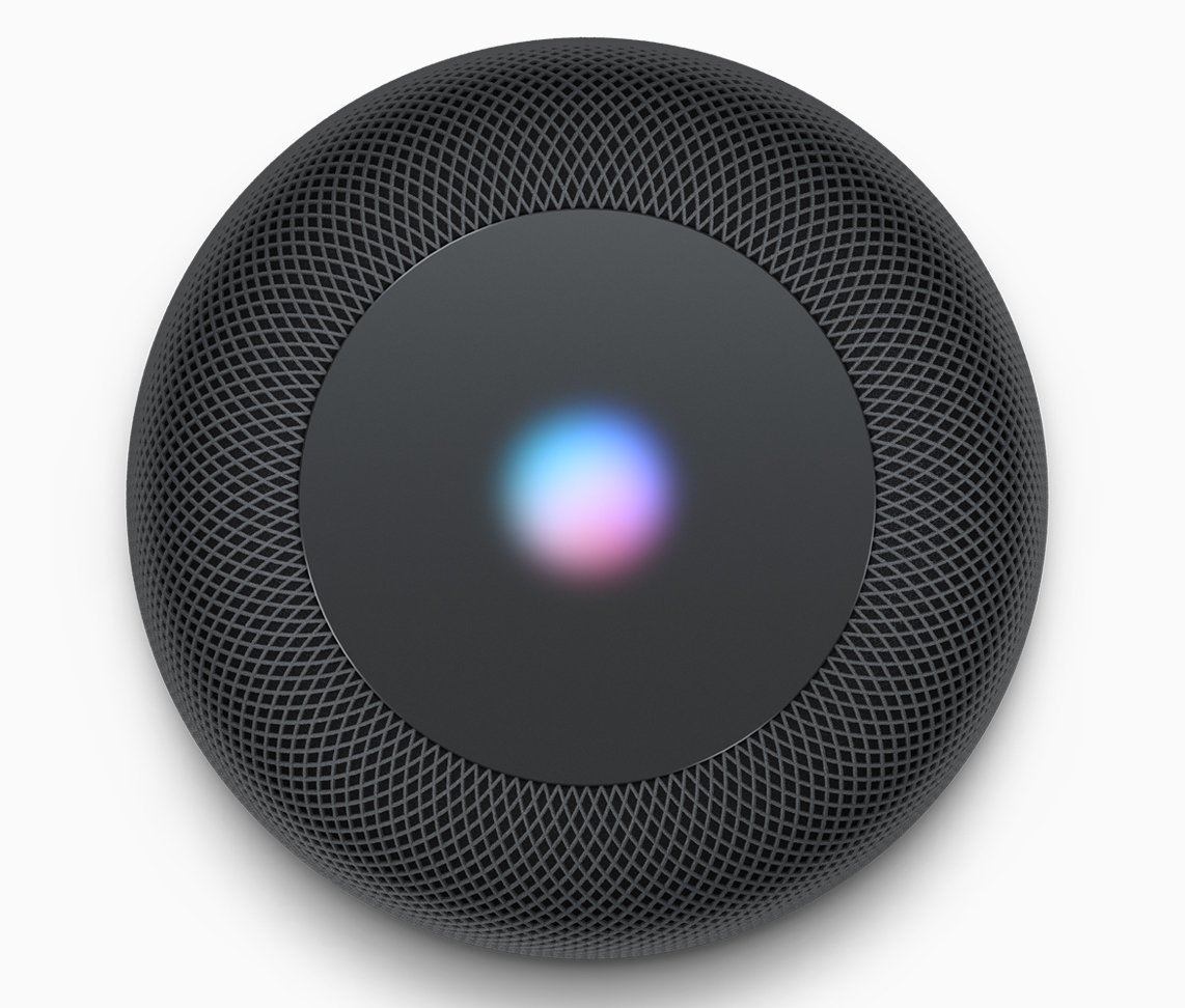 Image of the top of Apple's HomePod speaker.