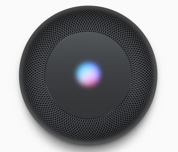 Image of the top of Apple's HomePod speaker.