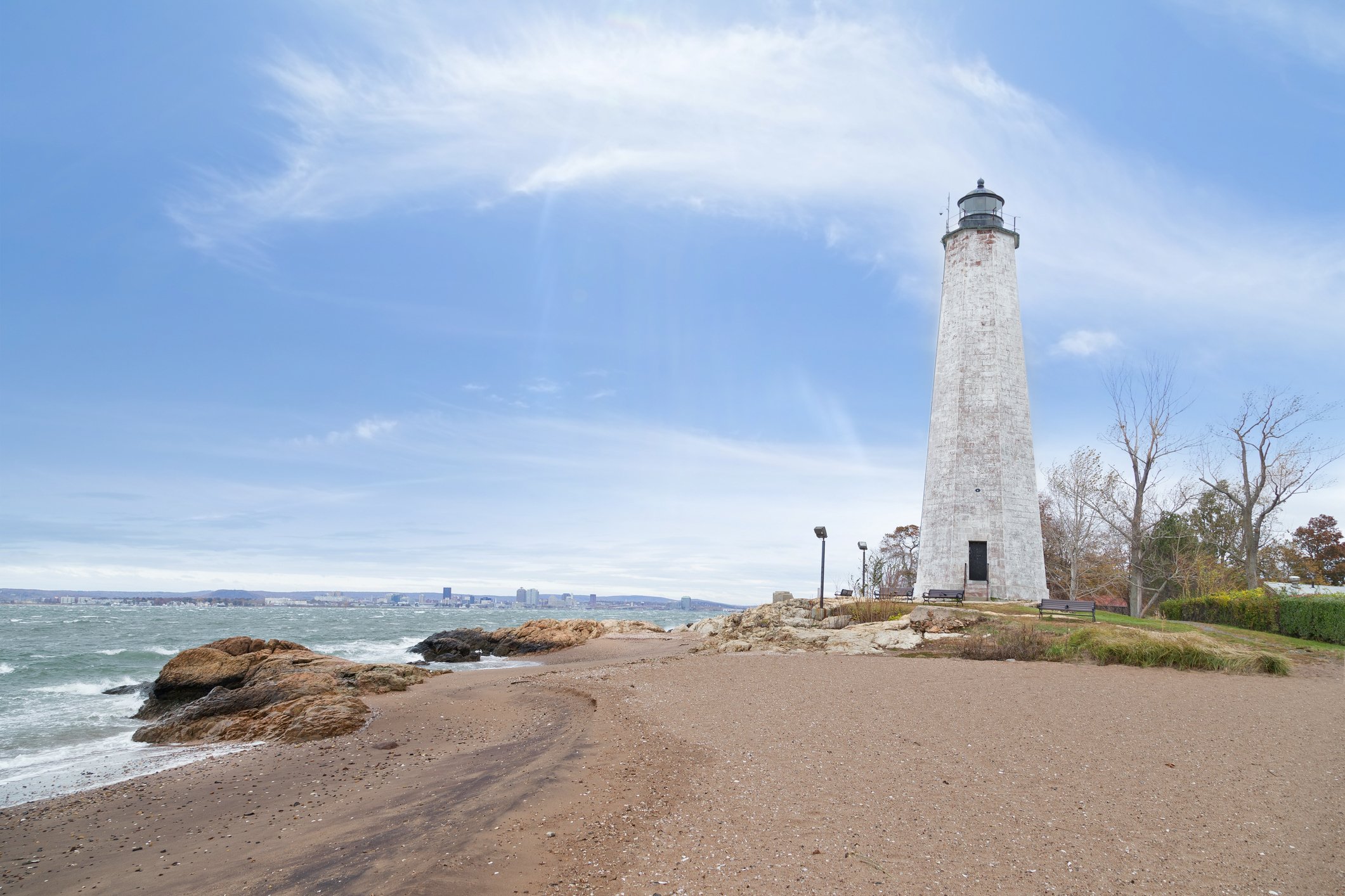 Five Mile Point Lighthouse, New Haven, Connecticut.