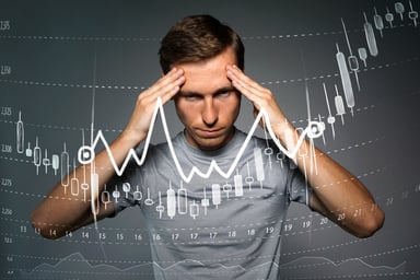 Man behind stock chart