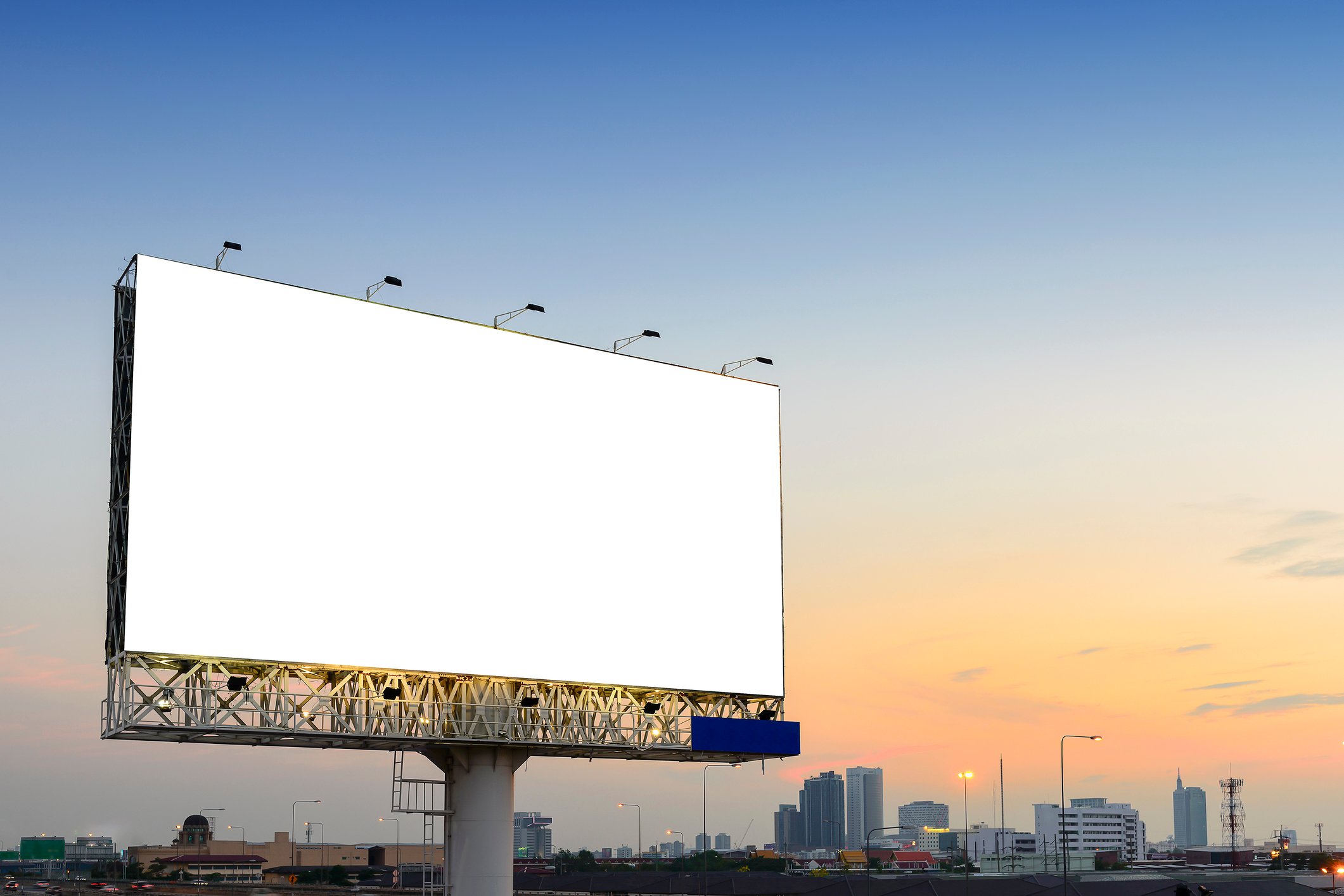 blank billboard next to highway