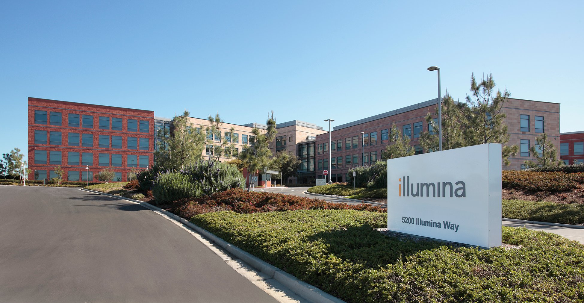 Illumina sign and office buildings
