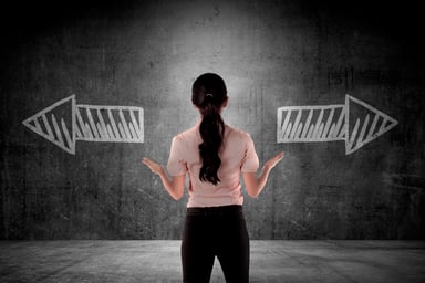 Woman facing decision