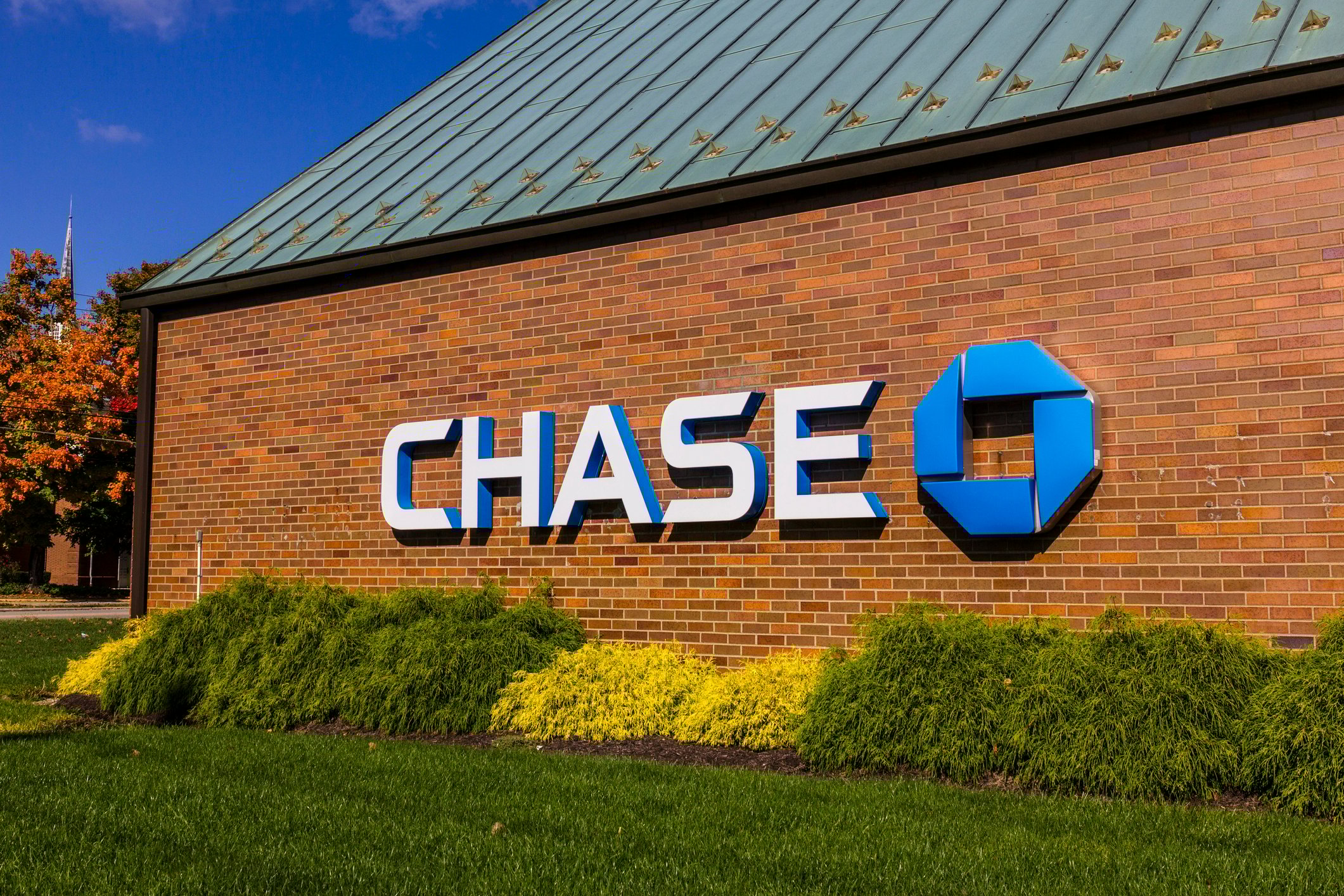 The sign outside a JPMorgan Chase branch.