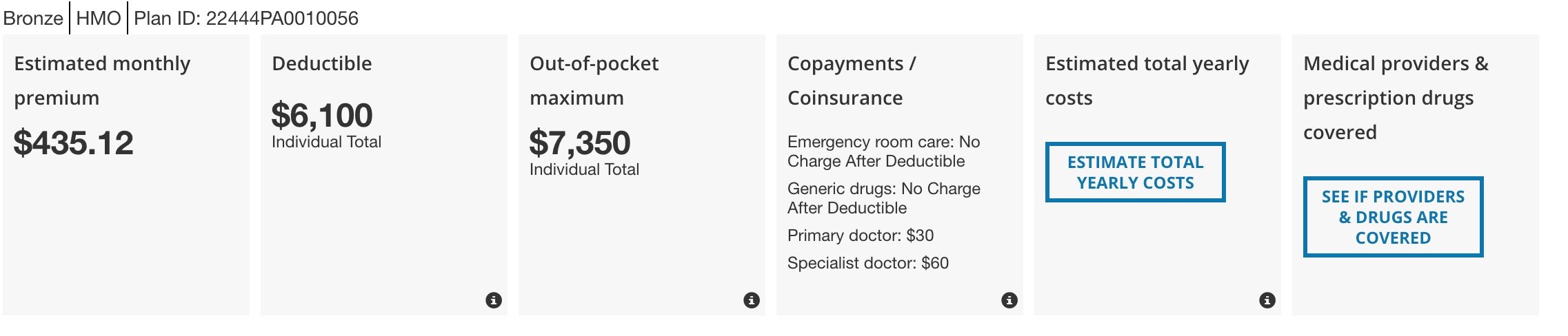 Sample Obamacare Plan