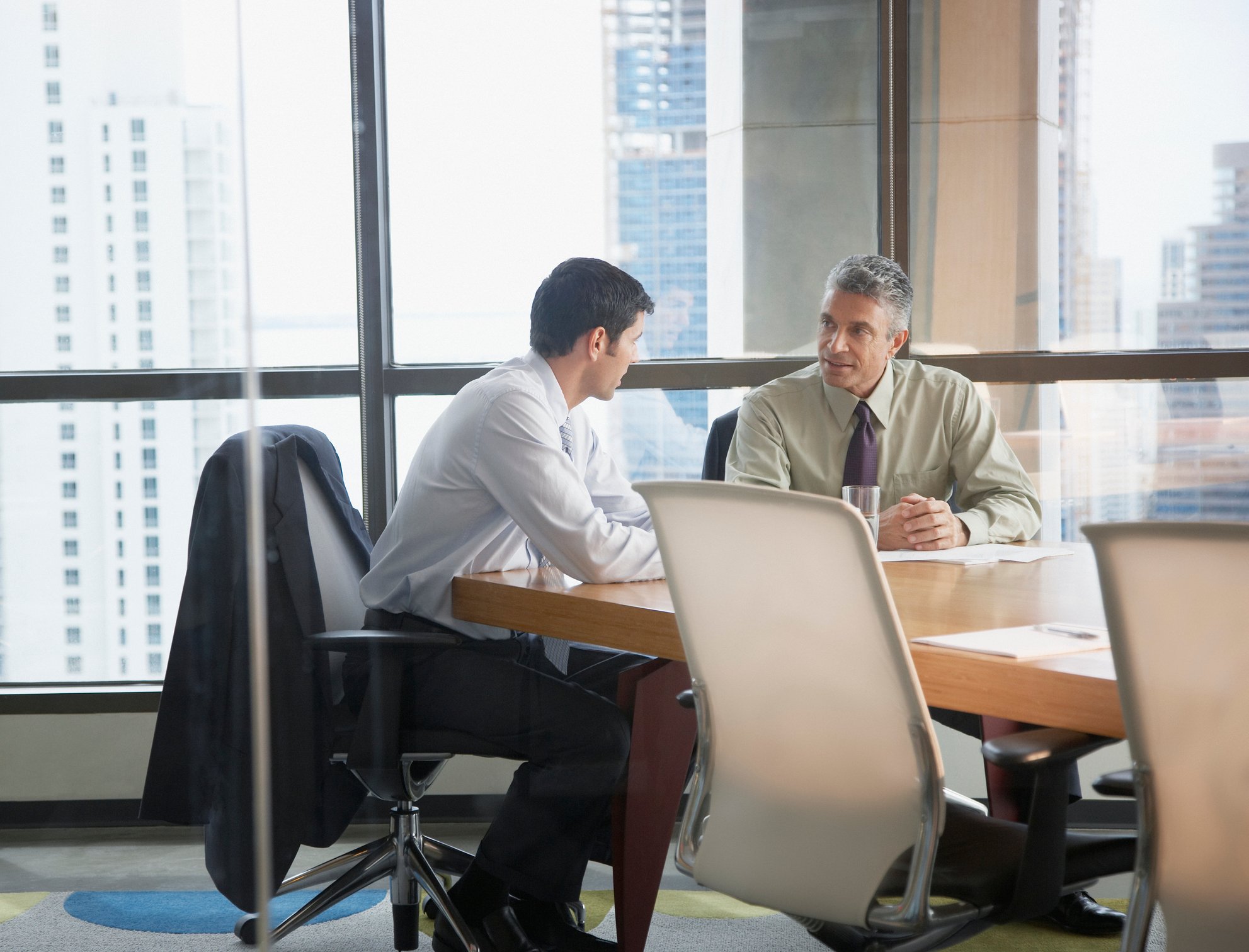 A man at a job interview.
