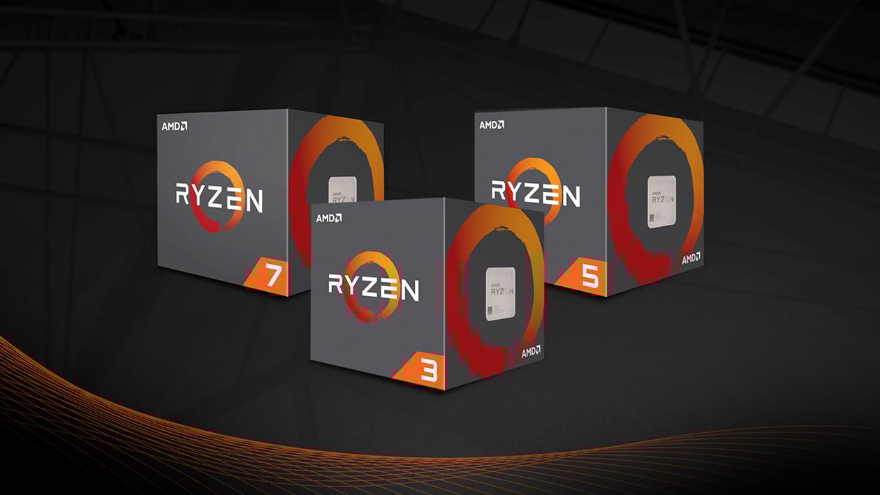 Boxes of AMD's Ryzen processors.