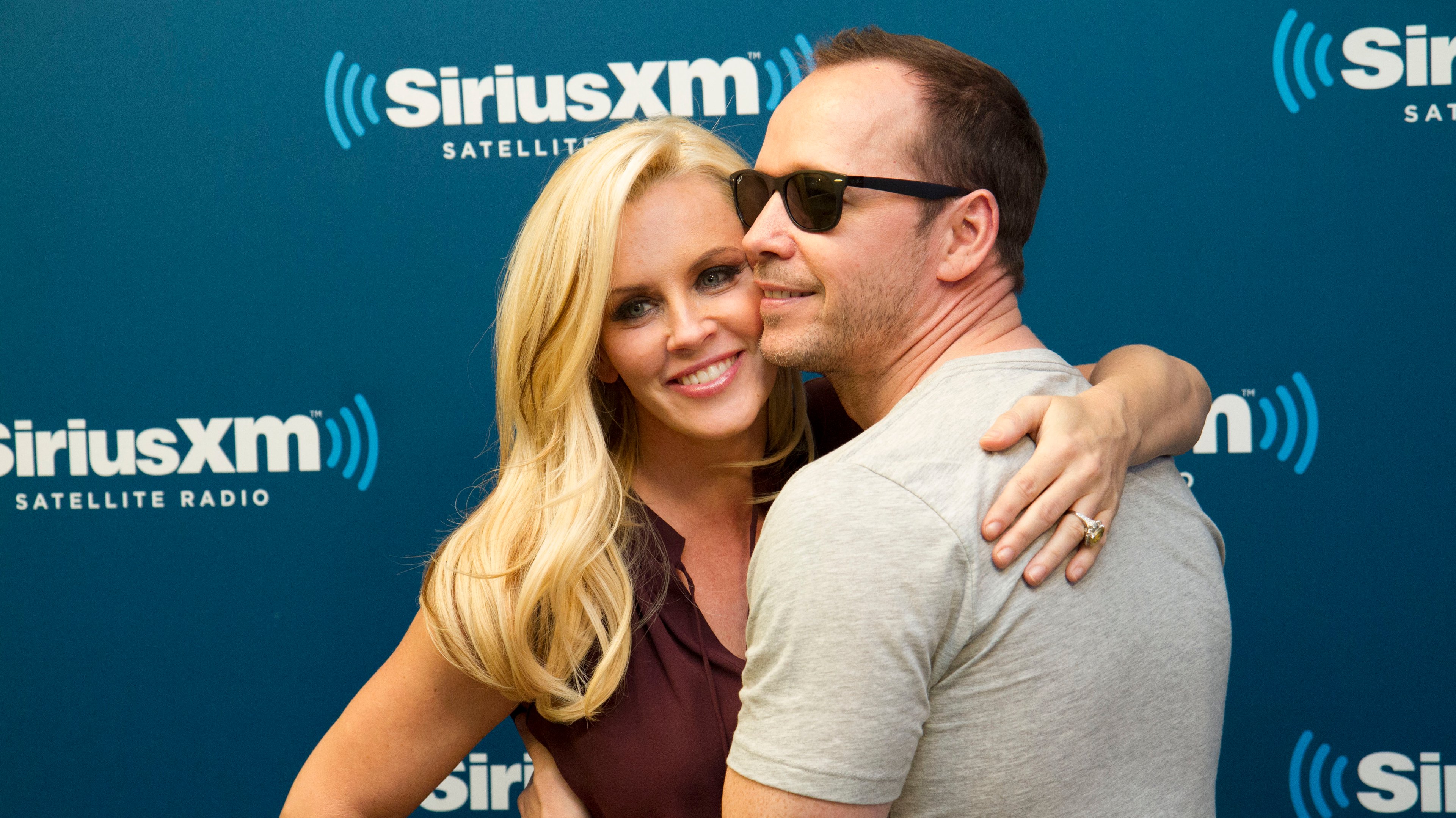 Jenny McCarthy and Donnie Wahlberg at a Sirius XM town hall media event.