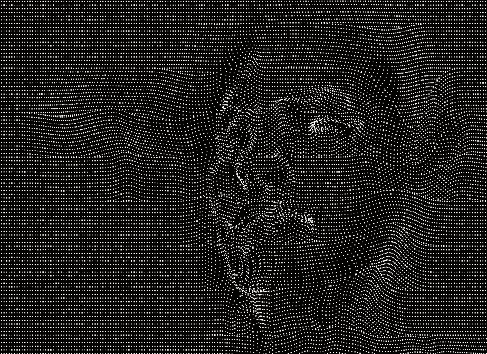 A silhouette of a human face on a black background.