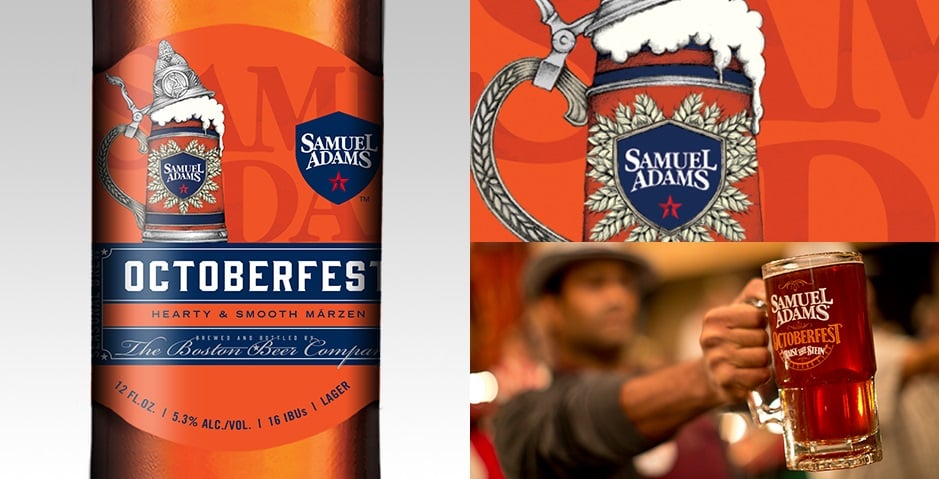 Montage of Samuel Adams Octoberfest beer