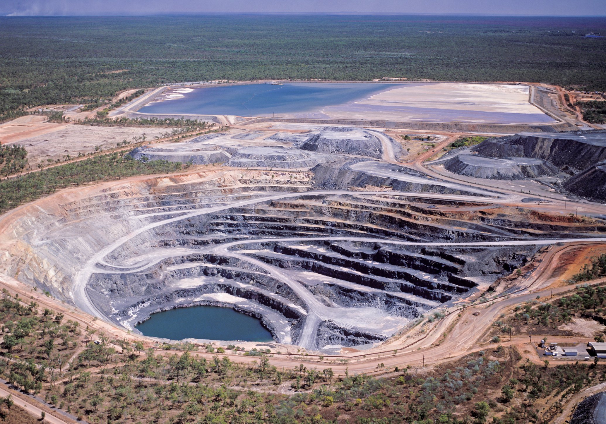 An open-pit uranium mine.