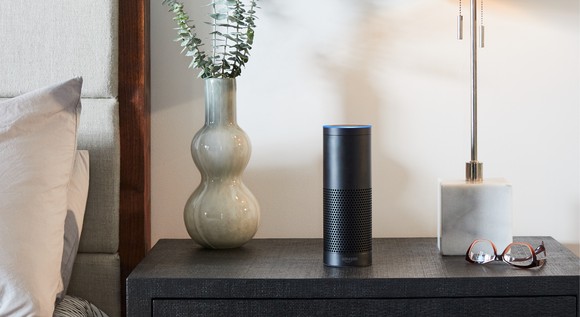 Echo Plus on a nightstand