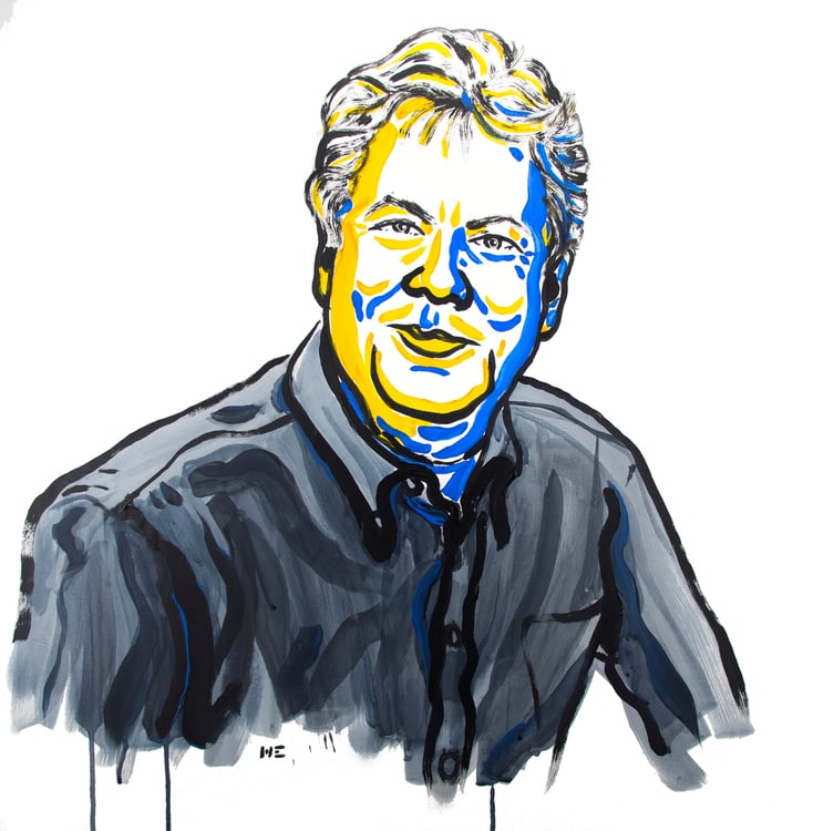Richard Thaler drawn illustration for Nobel Prize.