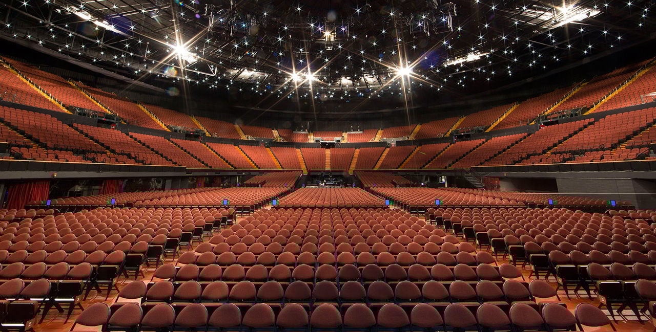 View of The Forum in Los Angeles from the stage. 