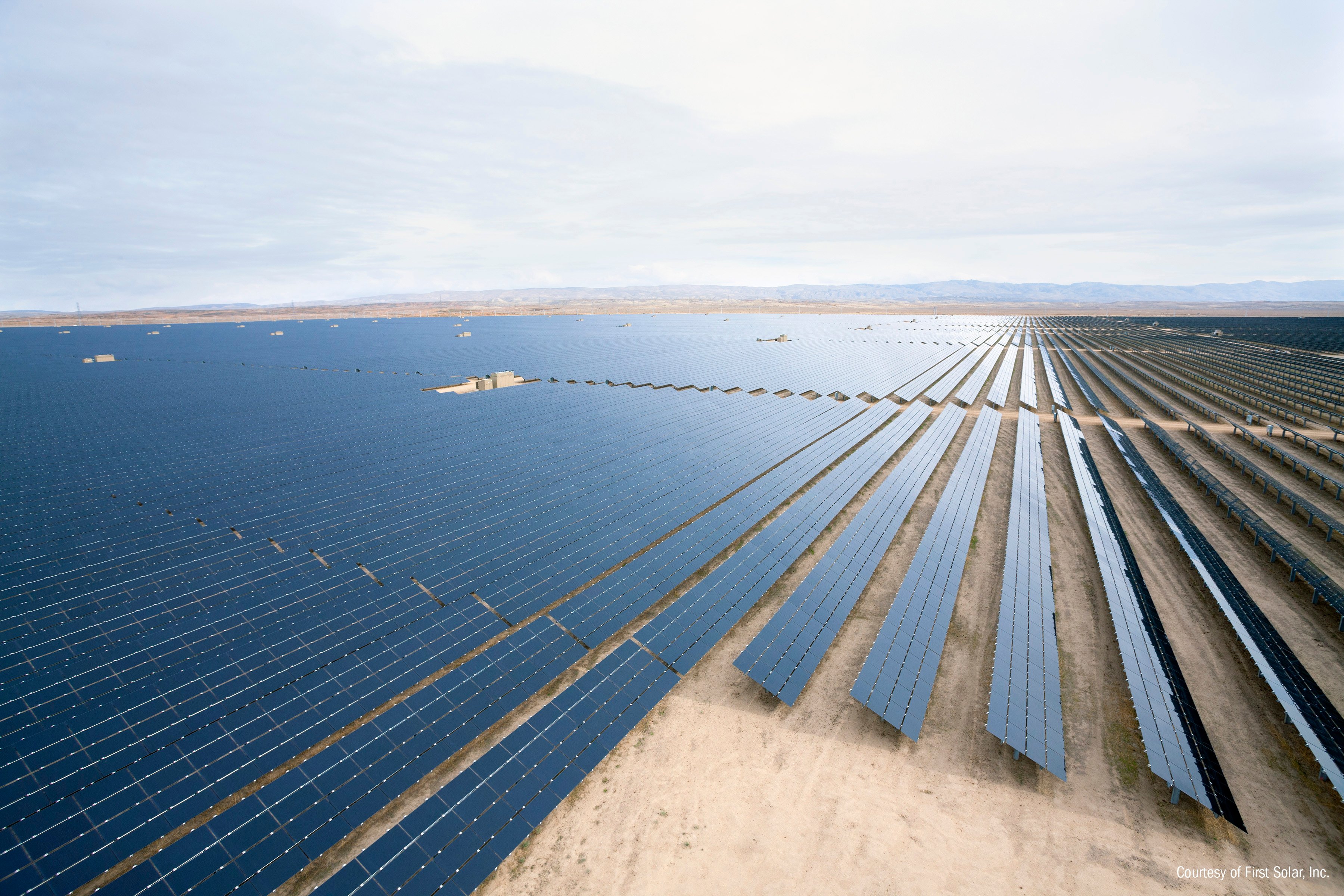 First Solar thin-film installation in the desert. 