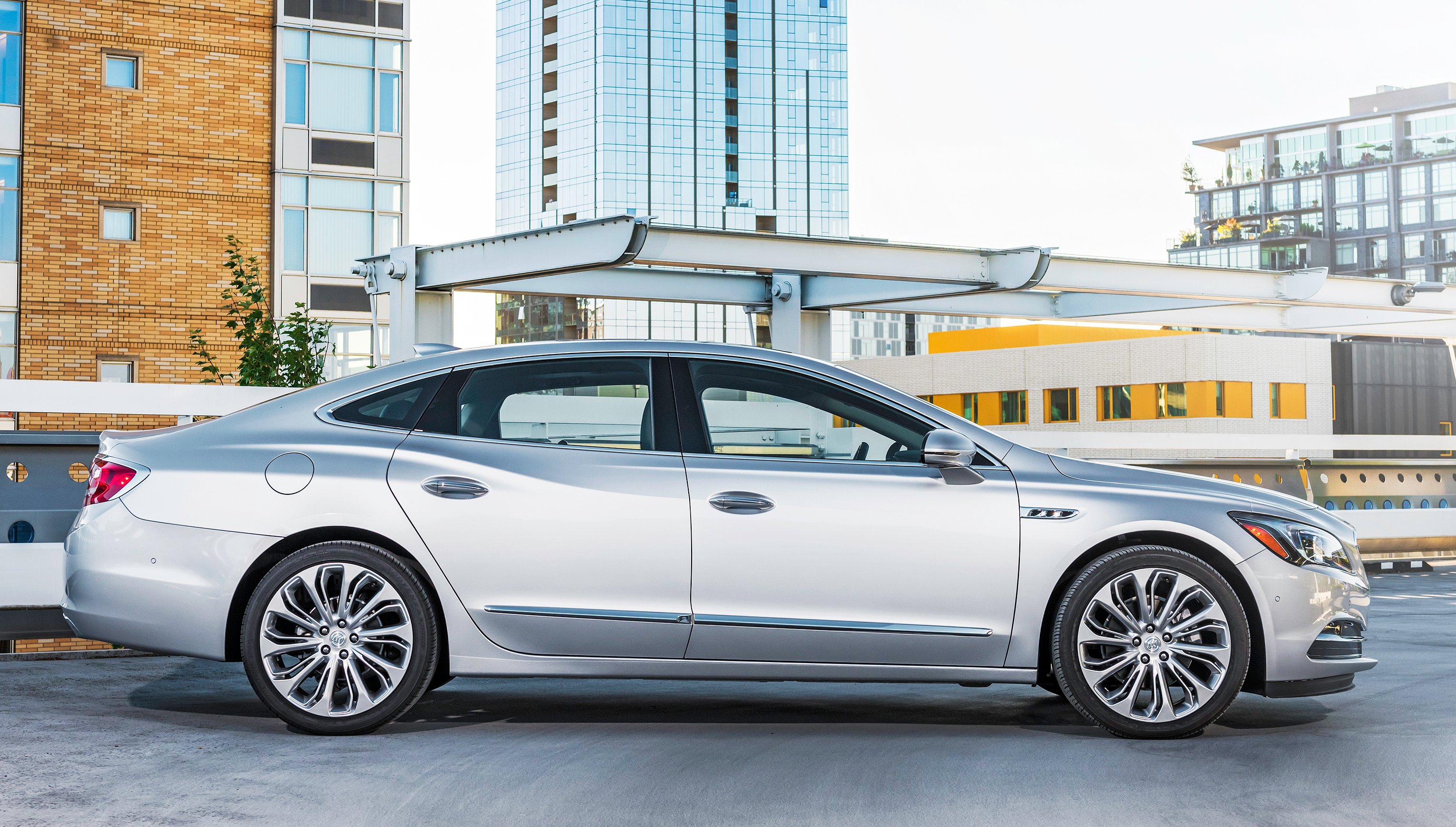 A silver 2018 Buick LaCrosse, a large four-door sedan. 