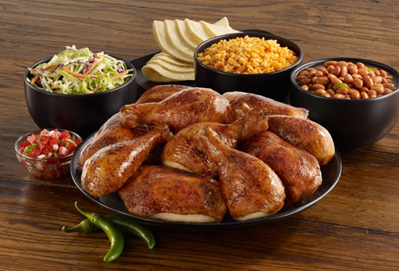 A selection of chicken and sides from El Pollo Loco