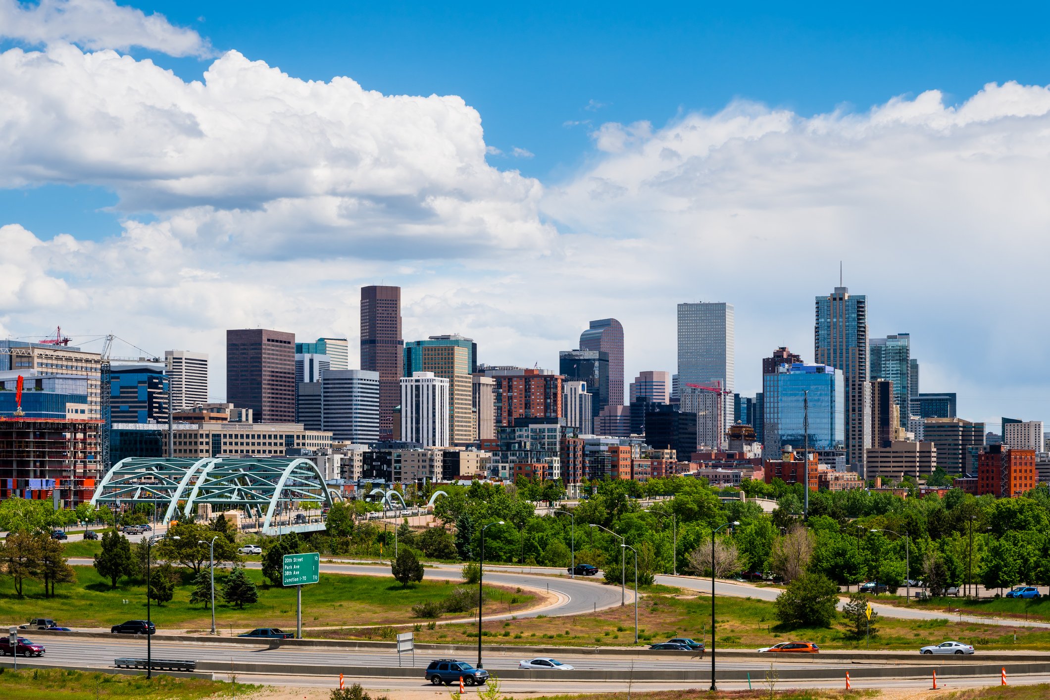 The Denver, Colorado skyline.