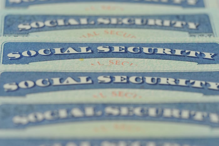 Stacked Social Security cards