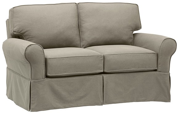 A love seat from Amazon's Stone & Beam line.