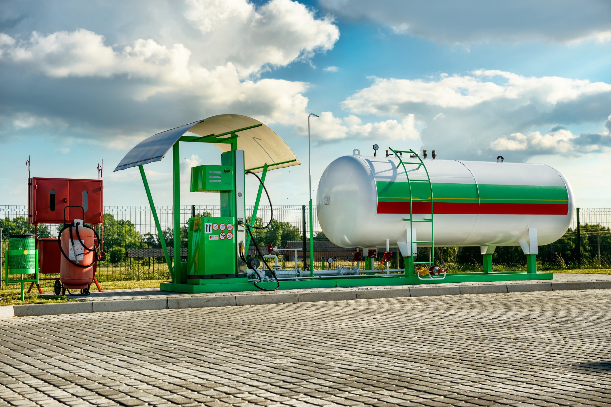 A natural gas refueling station.