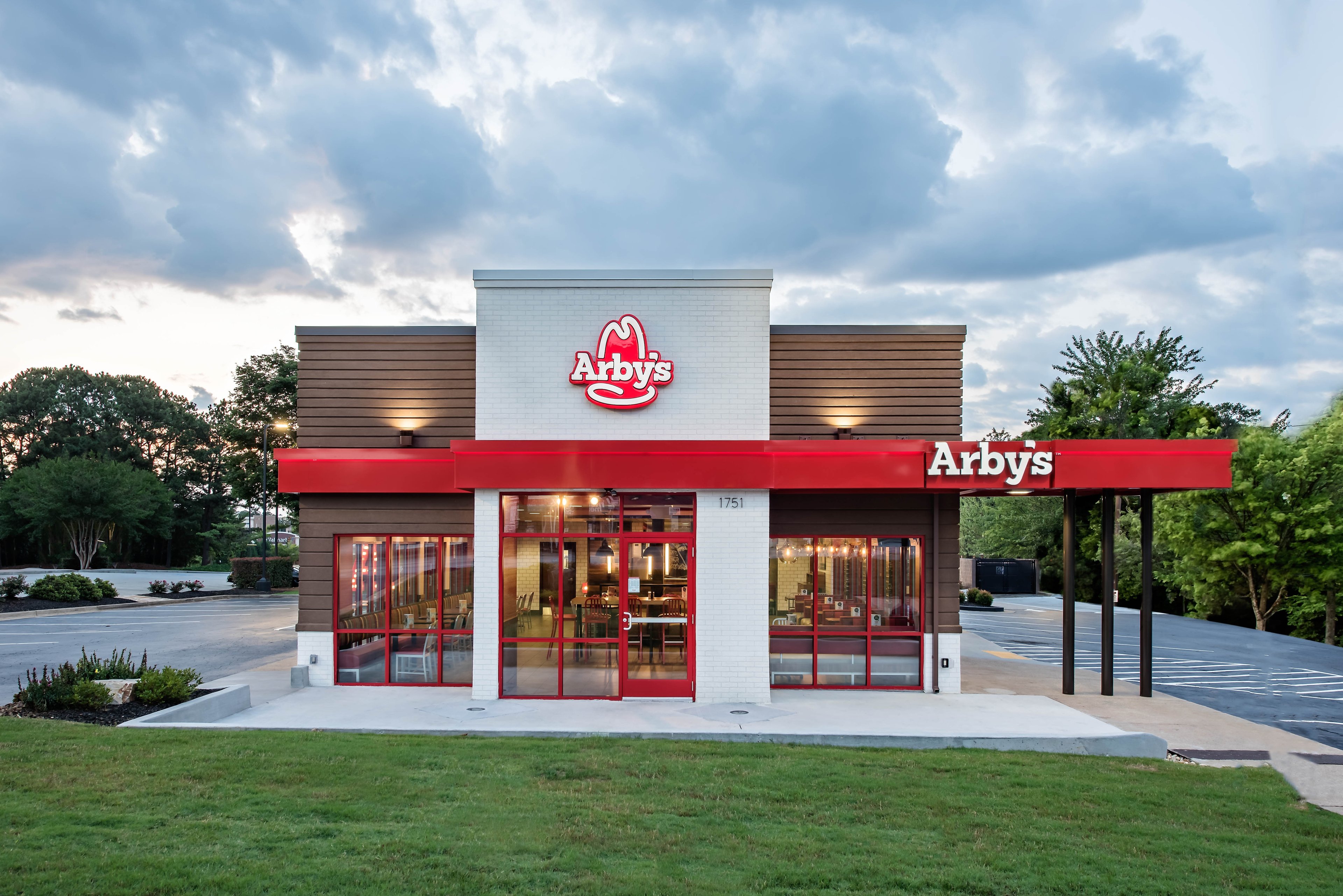 The front of a revamped Arby's restaurant
