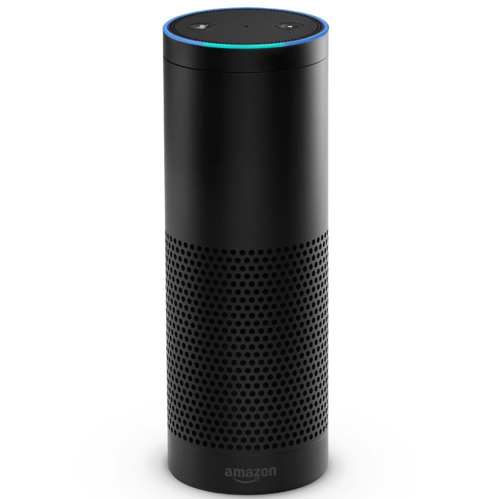 The Amazon Echo device.