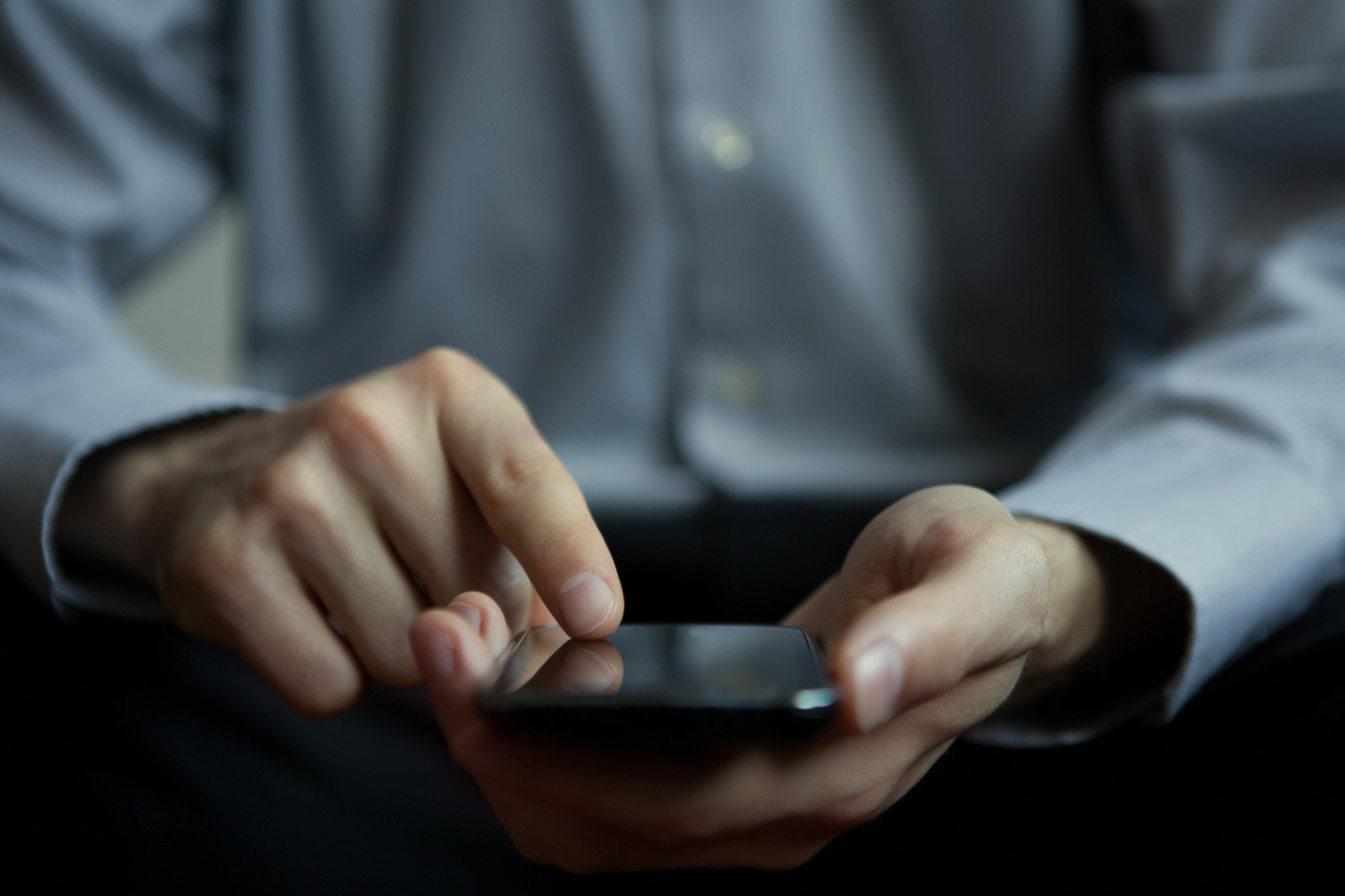 A man using his mobile phone