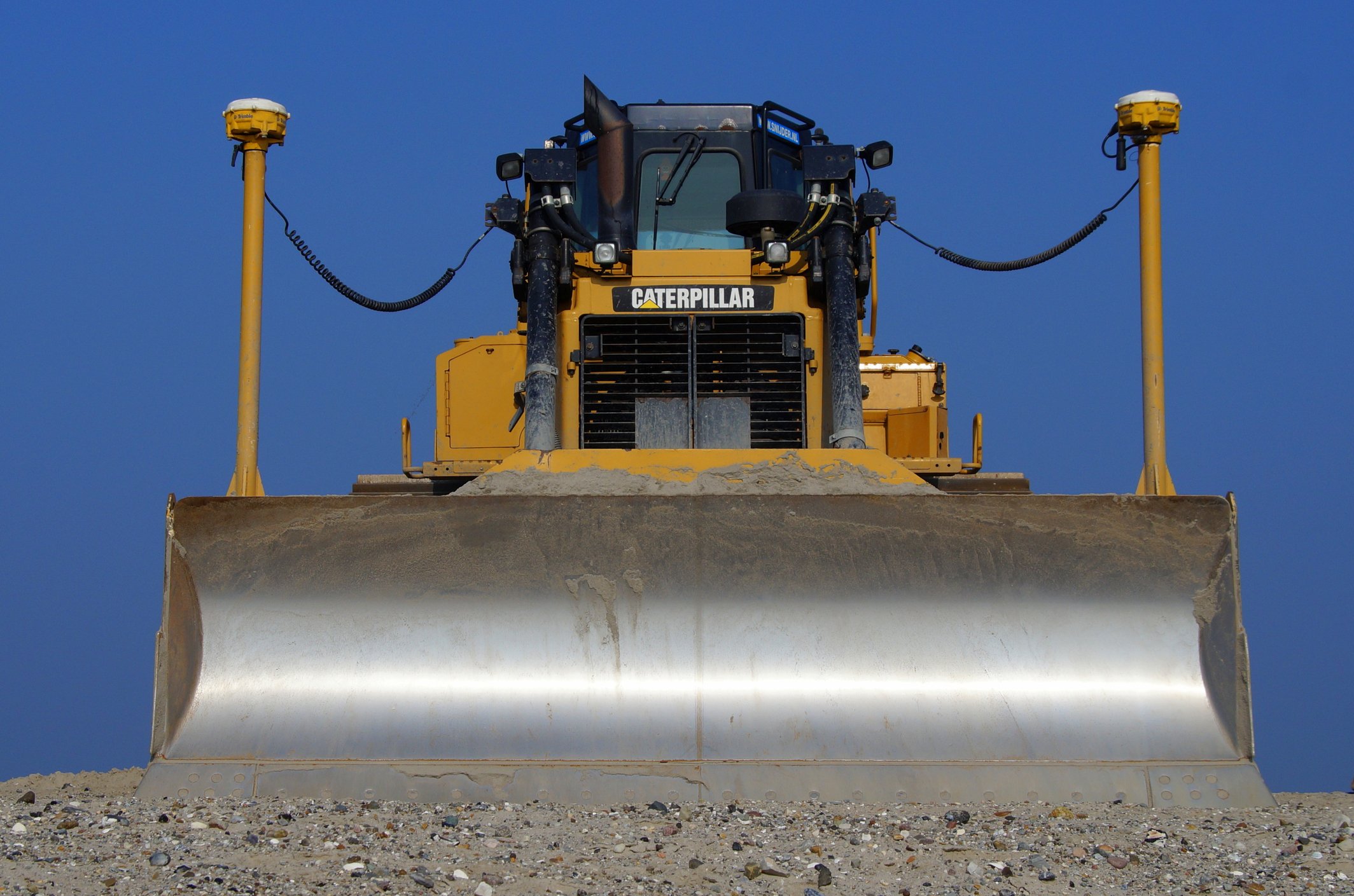 a front view of a Caterpillar bulldozer