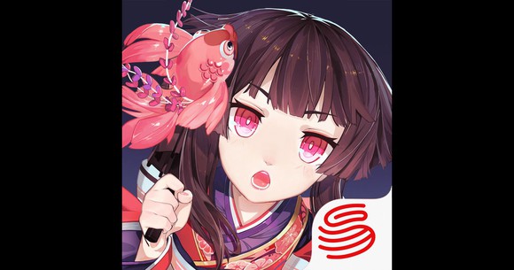 A graphic of an animated girl from NetEase's Onmyoji mobile game.