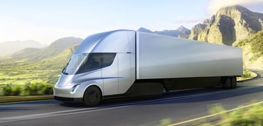 tesla truck semi outside