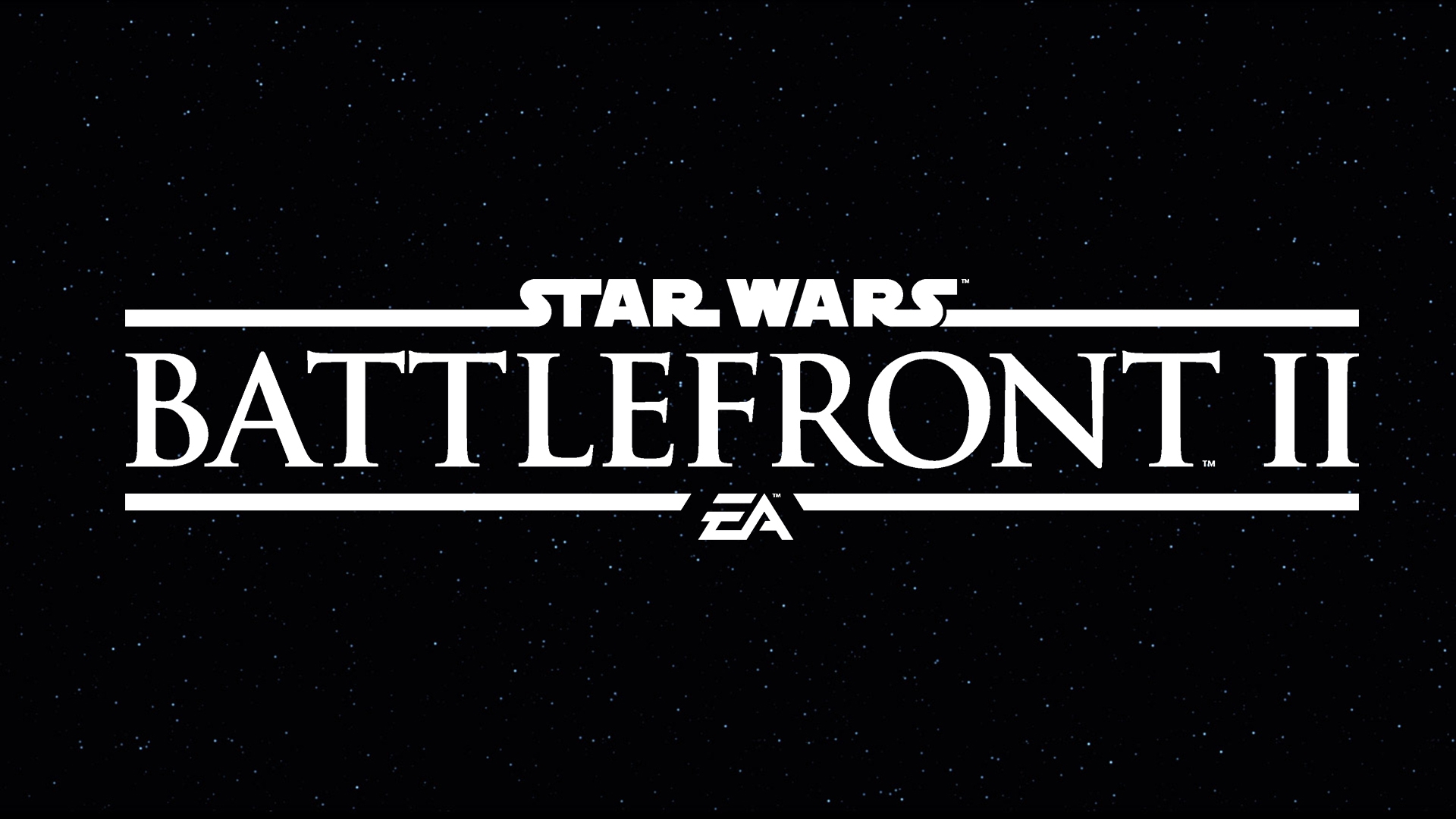 Star Wars Battlefront 2 logo in white text against black background.