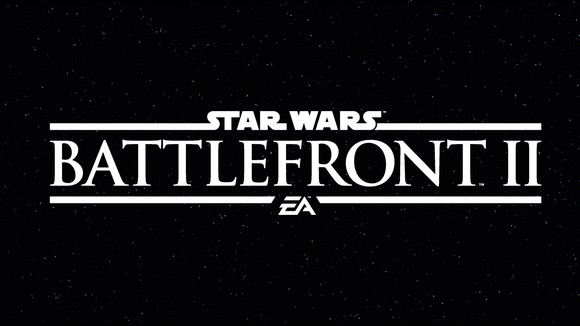 Star Wars Battlefront 2 logo in white text against black background.