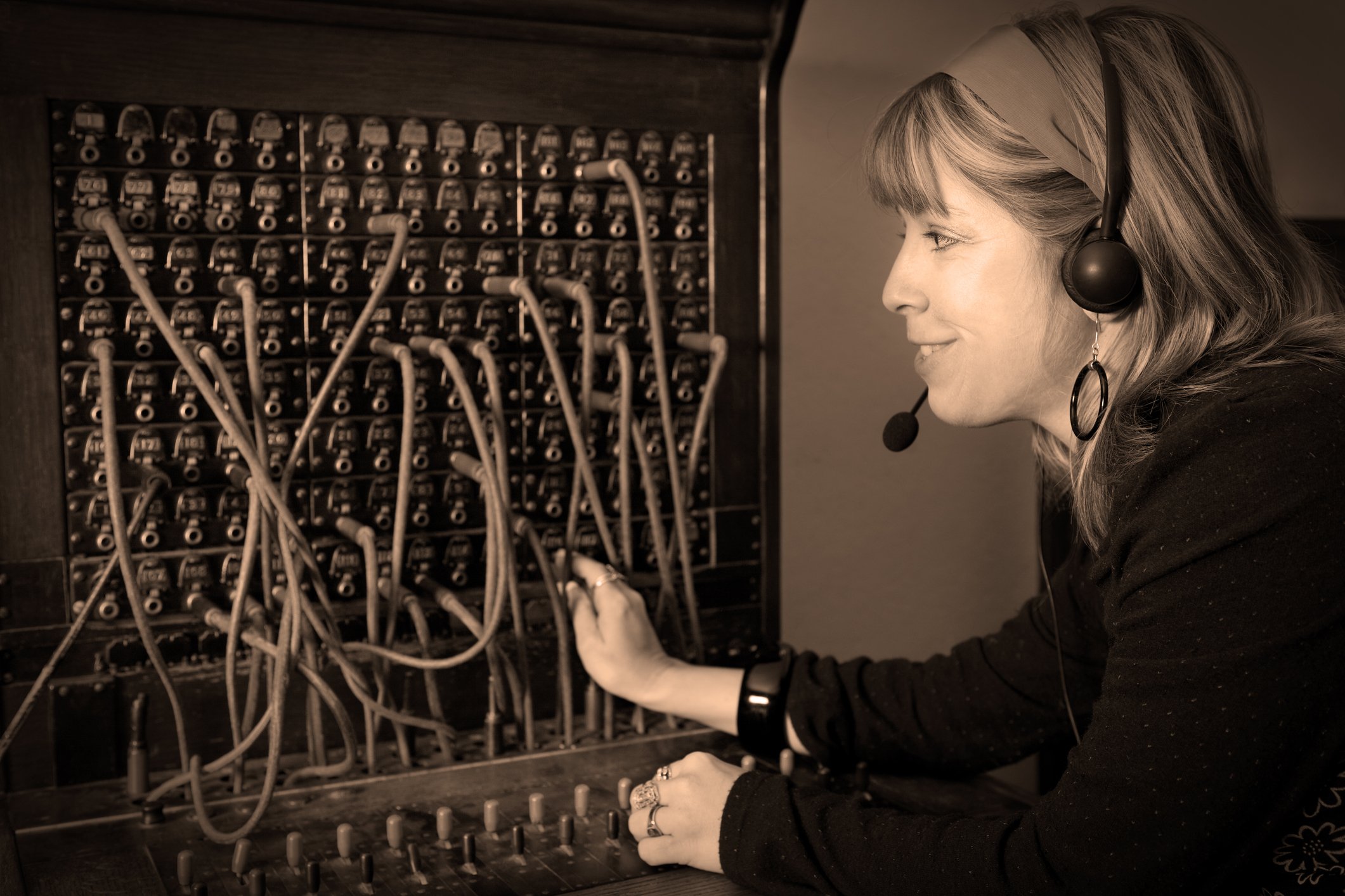 Operator at phone switchboard