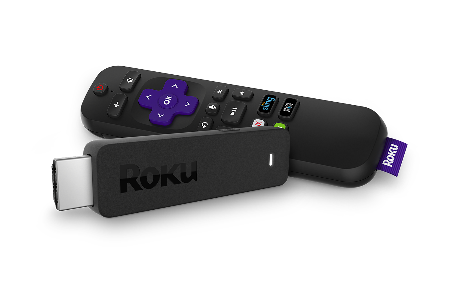 Image of Roku Streaming Stick+ next to its remote.