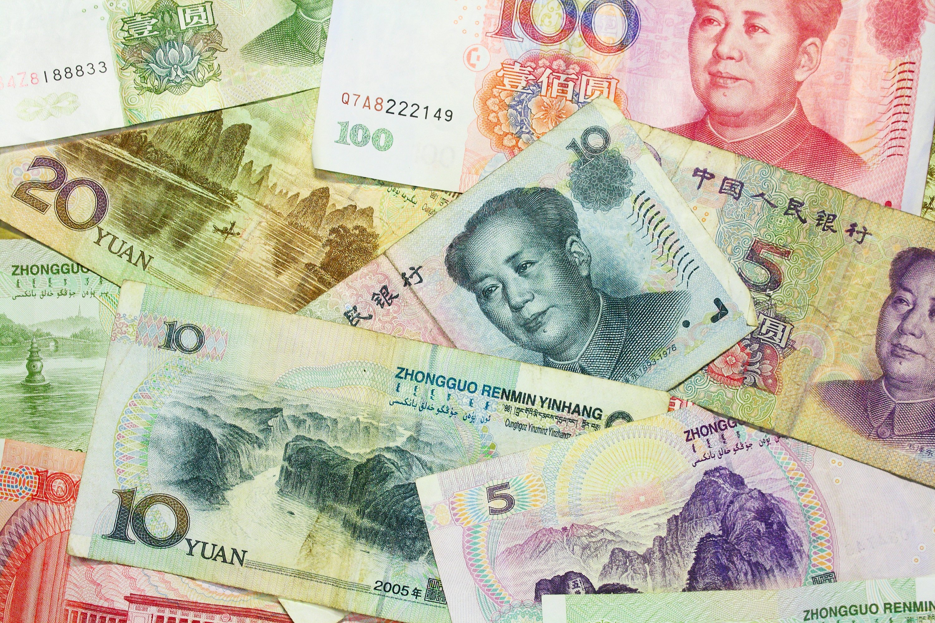 Chinese yuan banknotes